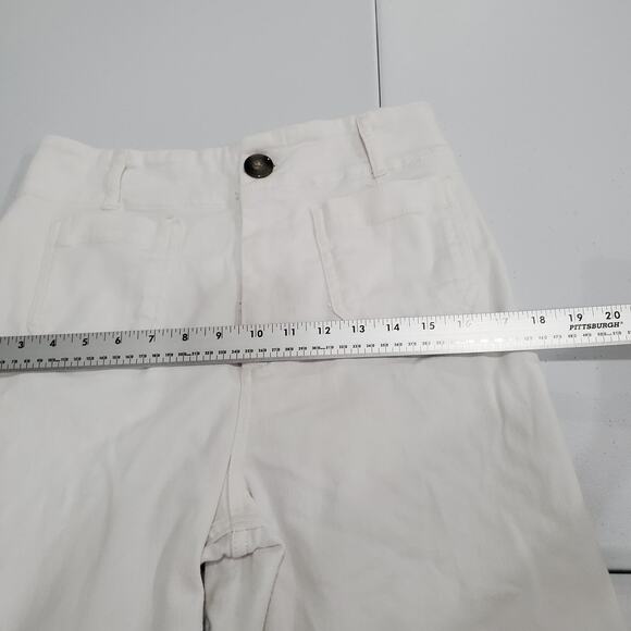 Maeve Anthropologie Pants Womens 29 White Colette Wide Leg Crop Denim - Picture 12 of 14